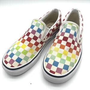 Vans Classic Old Skool Checker Emo Rainbow Retro Punk Skate Shoes W 7 M 5.5
